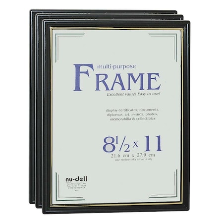 Document Frame, Easy Slide -In Feature, 8-1/2x11, Black PK